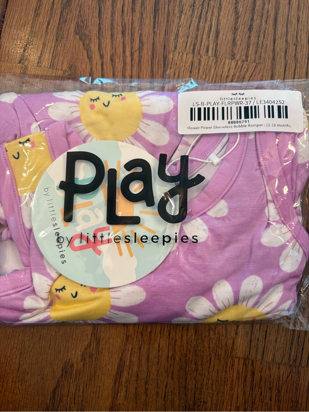 Little Sleepies Flower Power Purple Daisy Print Sleeveless Bubble Romper